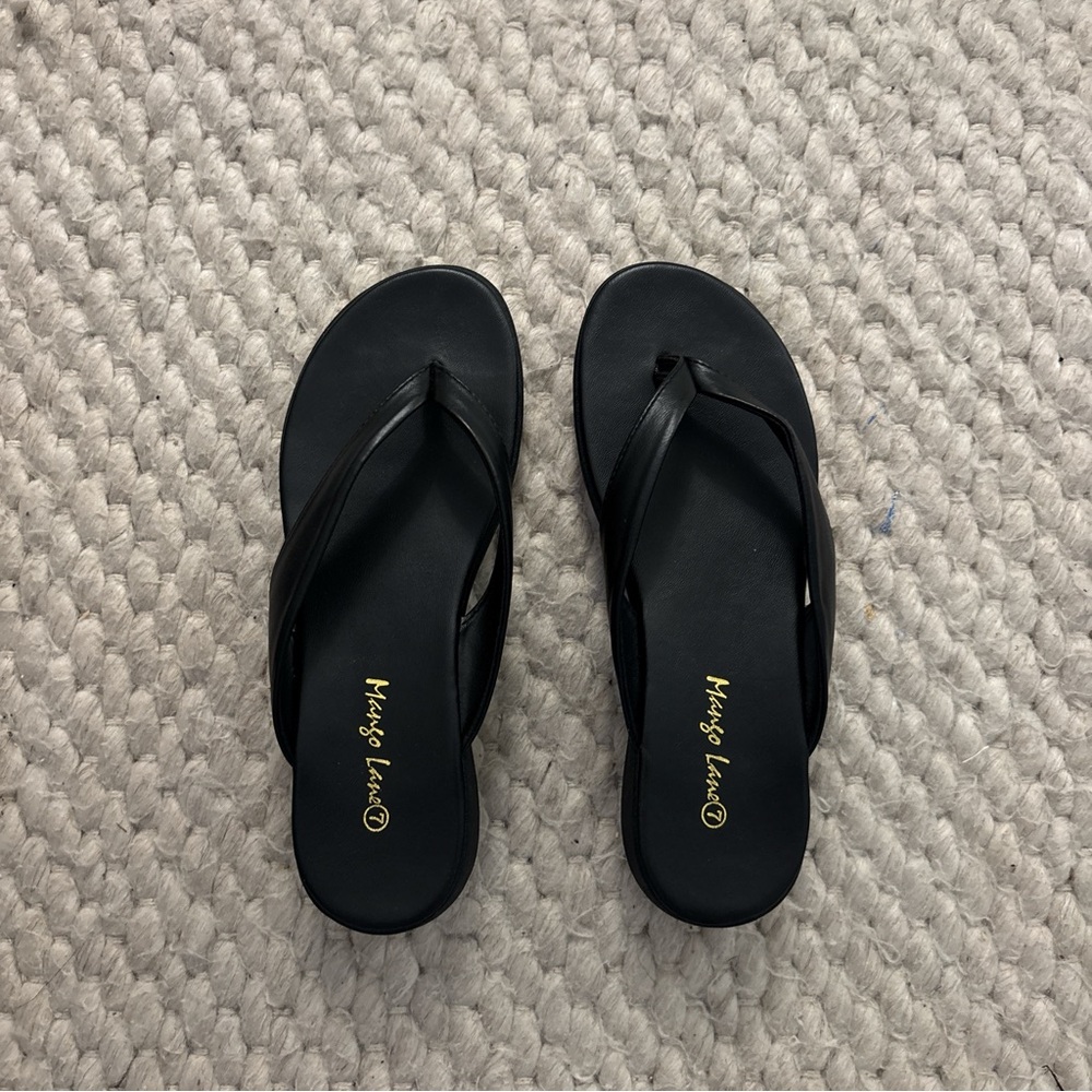 black leather sandals